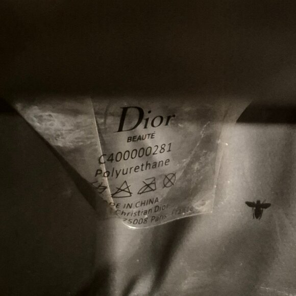 DIOR Bee Pouch Makeup Case Organizer Bag Black Lined Lobster Closure - Picture 13 of 13